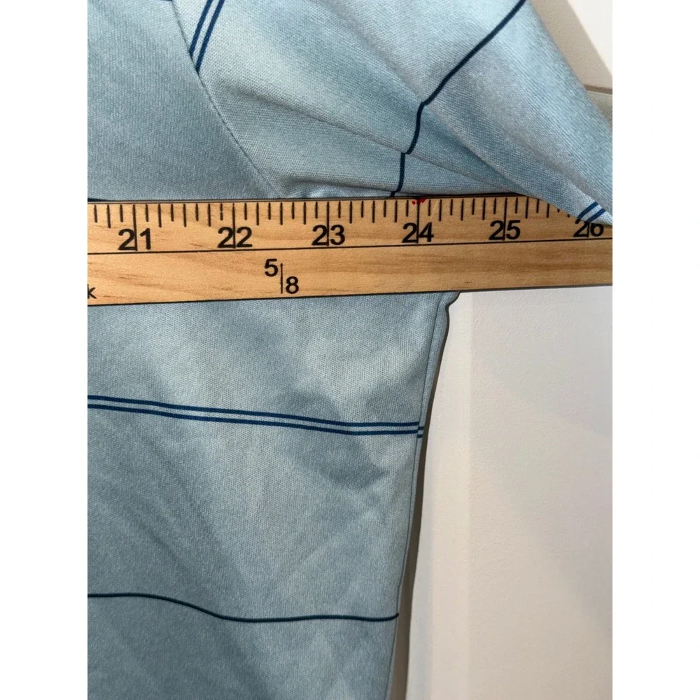 Adidas Golf Mens XL Blue Striped Short Sleeve Performance Polo Shirt